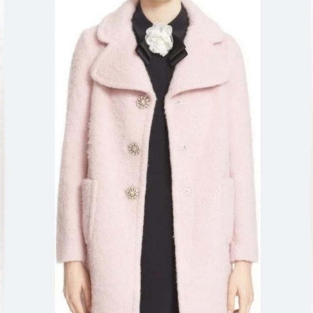 kate spade pale pink wool blend pea coat